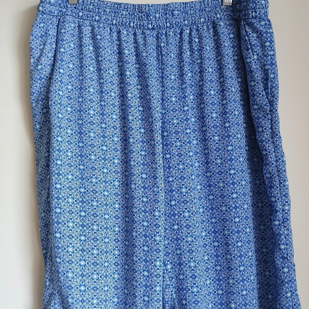 Gap Pull On Pants Size XL Pockets Blue White - Picture 4 of 10